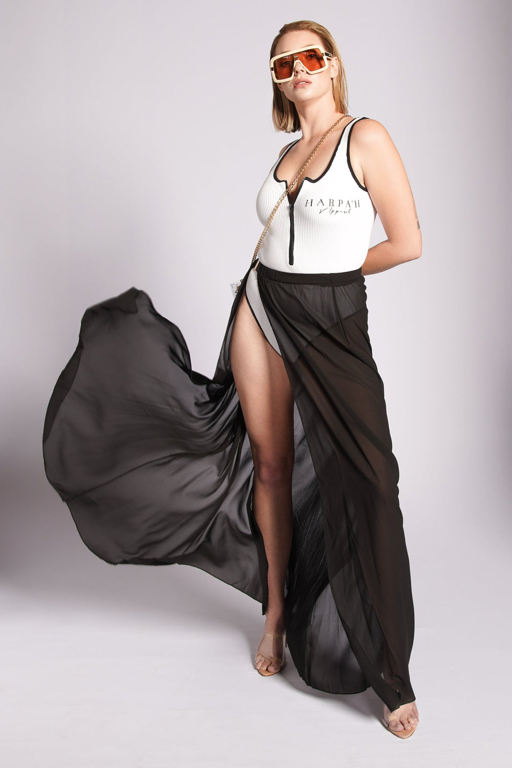 Sheer Overlay Wrap Skirt - Harpa'h Apparel