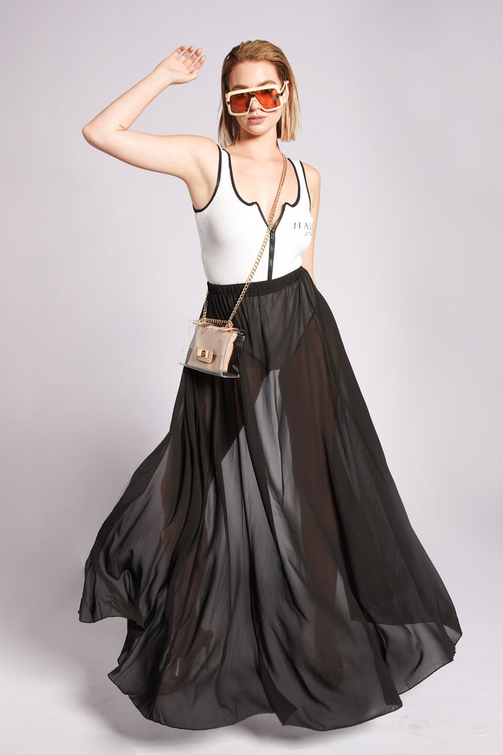 Sheer Overlay Wrap Skirt - Harpa'h Apparel