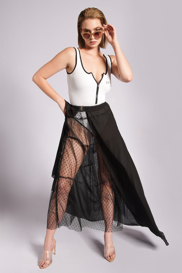 Sheer Overlay Wrap Skirt - Harpa'h Apparel