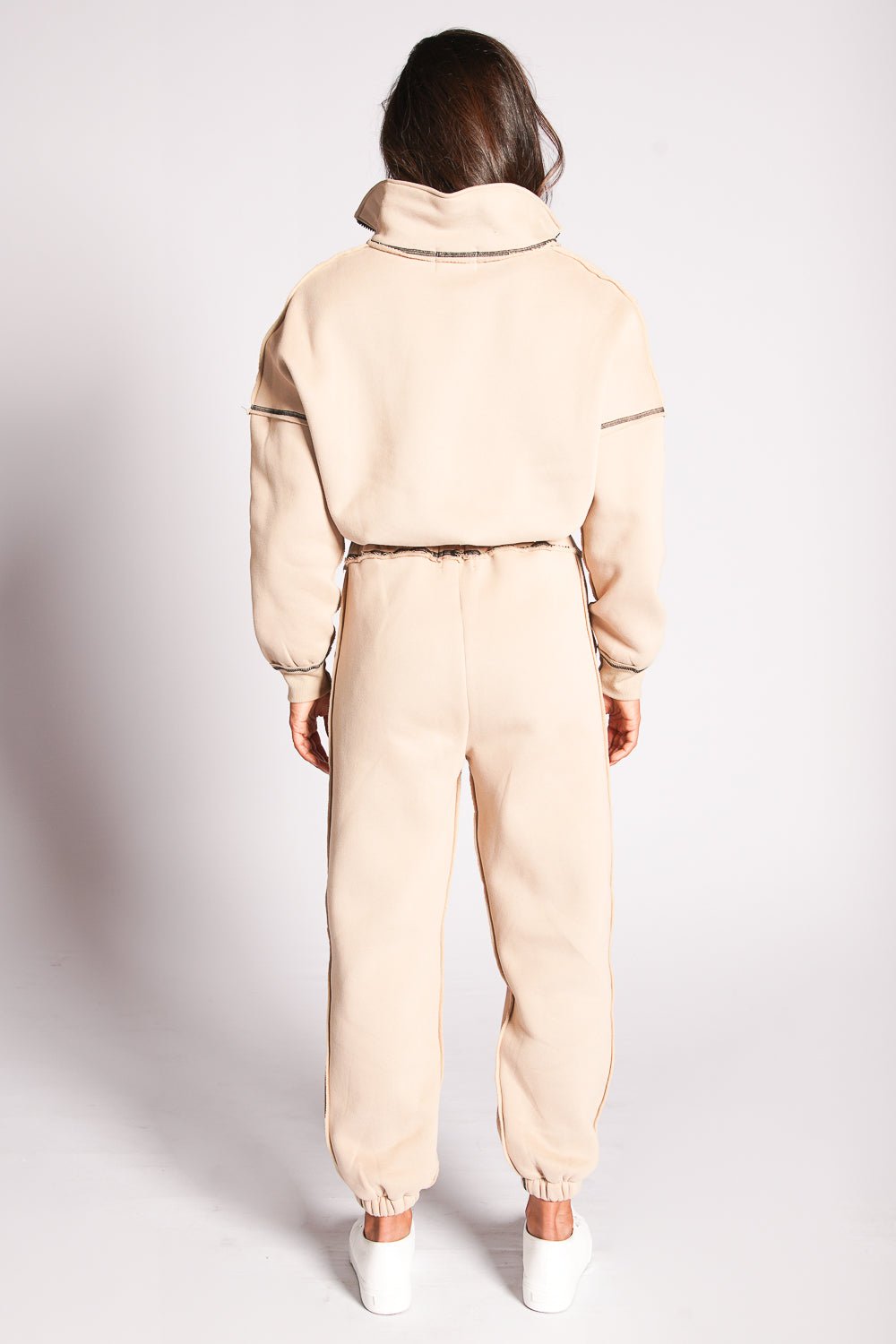 Soul - Sister Luxe Tracksuit Loungewear Set Beige - Harpa'h Apparel